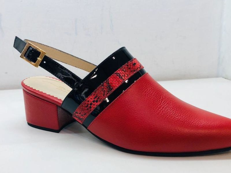 Zapato Casual Mujer de Cuero Rojo 