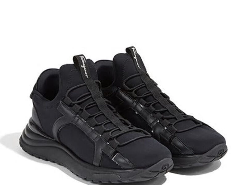 Sneakers Gancini Tela Negro