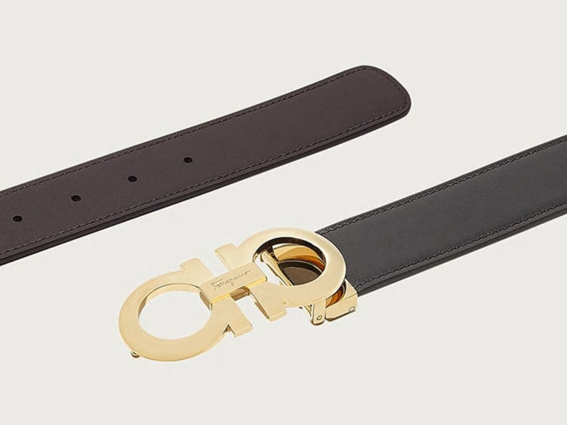 Cinturón reversible y ajustable - Negro/Nogal