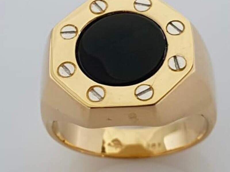 Anillo de grado 18 klts onix