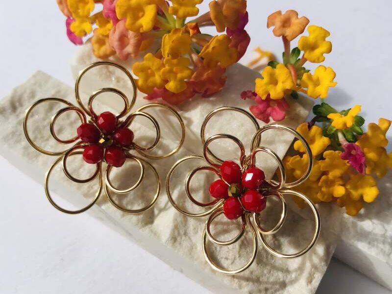 Aretes doble flor 